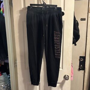 Aeropostale Black Jogger Sweatpants with Side Logo